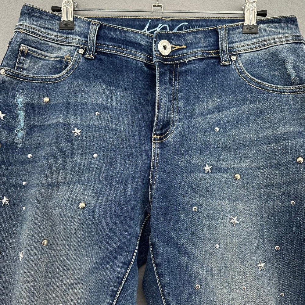 INC International Concepts Skinny Leg Regular Fit Embellished Jeans‎ SZ 6 Blue